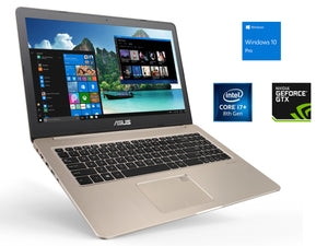 ASUS VivoBook Pro 15.6" FHD Laptop, i7-8750H, 16GB RAM, 2TB NVMe SSD+1TB HDD, GTX 1050, Win10Pro