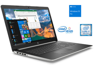 Refurbished HP 17.3" HD+ Notebook, Intel Quad-Core i7-8550U Upto 4.0GHz, 16GB RAM, 128GB SSD, DVDRW, HDMI, Card Reader, Wi-Fi, Bluetooth, Windows 10 Pro