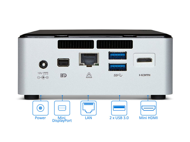 NUC5i3RYH Mini Desktop, i3-5010U 2.1GHz, 4GB RAM, 128GB 