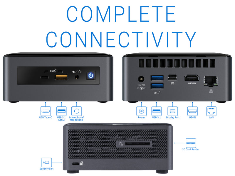 Intel NUC8i7INHX, i7-8565U, 8GB RAM, 1TB SSD, AMD Radeon 540X