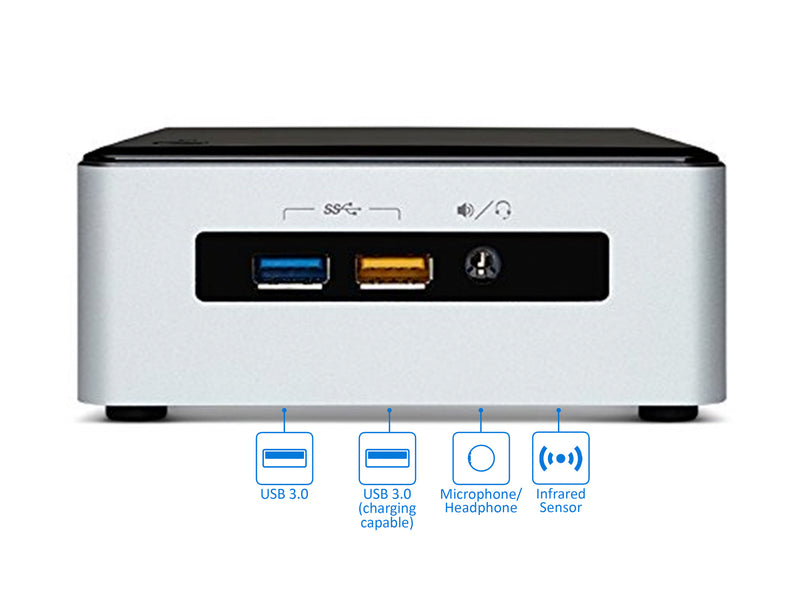 NUC5i3RYH Mini Desktop, i3-5010U 2.1GHz, 4GB RAM, 128GB SSD, Win10Pro