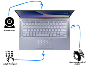 ASUS ZenBook 14, 14" FHD, Ryzen 7 3700U, 8GB RAM, 128GB SSD, Windows 10 Pro