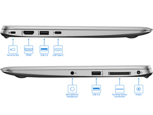 HP EliteBook 1030 G1 Laptop, 13.3" IPS FHD, M5-6Y54, 8GB RAM, 256GB NVMe SSD, Win10Pro