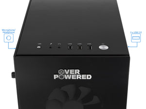 Overpowered Gaming DTW1 Desktop, Intel Core i7-8700 Upto 4.6GHz, 8GB RAM, 128GB SSD, NVIDIA GeForce GTX 1070, HDMI, DisplayPort, DVI, Wi-Fi, Windows 10 Pro