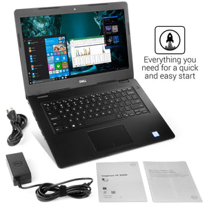 Refurbished Dell Inspiron 3480 Notebook, 14" HD Display, Intel Core i3-8145U Upto 3.9GHz, 16GB RAM, 512GB SSD + 1TB HDD, HDMI, Card Reader, Wi-Fi, Bluetooth, Windows 10 Pro