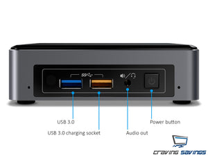 NUC7i5BNK Mini PC, i5-7260U 2.2GHz, 8GB RAM, 512GB NVMe SSD, Win10Pro