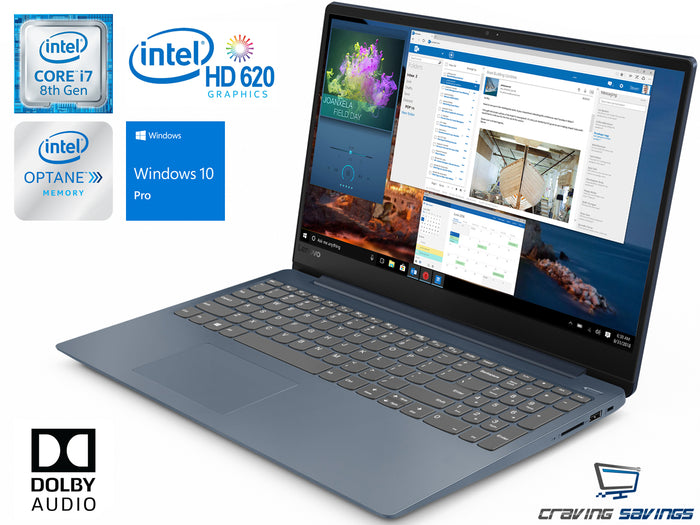 Lenovo IdeaPad 330s 15.6" HD Laptop, i7-8550U, 12GB RAM, 512GB SSD+16GB M.2 Optane,, Win10Pro