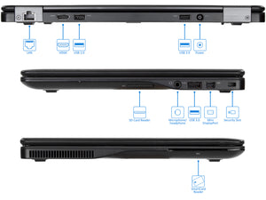 Refurbished Dell Latitude E7250 12.5" HD Notebook, Intel Dual-Core i7-5600U Upto 3.2GHz, 16GB RAM, 500GB SSD, HDMI, Mini DisplayPort, Card Reader, Wi-Fi, Bluetooth, Windows 10 Pro