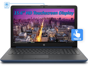 HP 15.6" HD Touch Laptop - Blue, A9-9425, 8GB RAM, 128GB SSD, Win10Pro