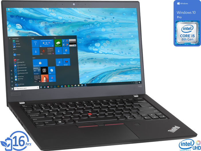 Lenovo thinkPad T490 Notebook, 14" HD Display, Intel Core i5-8365U Upto 4.1GHz, 8GB RAM, 2TB NVMe SSD, HDMI, DisplayPort via USB-C, Wi-Fi, Bluetooth, Windows 10 Pro
