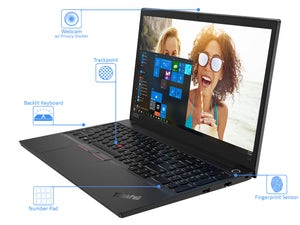 Lenovo ThinkPad E15 Gen 2 Laptop, 15.6" IPS FHD Display, AMD Ryzen 5 4500U Upto 4.0GHz, 8GB RAM, 256GB NVMe SSD, Vega 6, HDMI, DisplayPort via USB-C, Wi-Fi, Bluetooth, Windows 10 Pro (20T8005EUS)