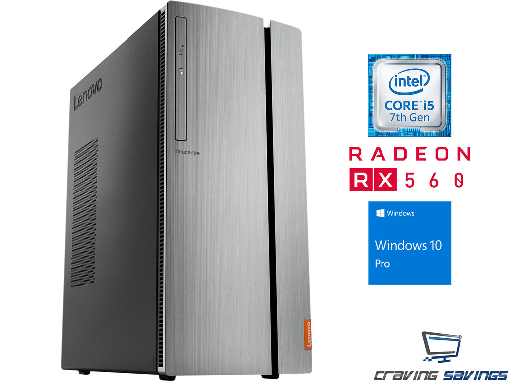 Lenovo IdeaCentre 720 Tower Desktop, i5-7400, 8GB RAM, 128GB SSD+1TB HDD, Radeon RX 560, Win10Pro