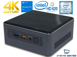 Intel NUC7i3BNH Mini PC, i3-7100U, 32GB DDR4, 256GB NVMe SSD, Windows 10 Pro