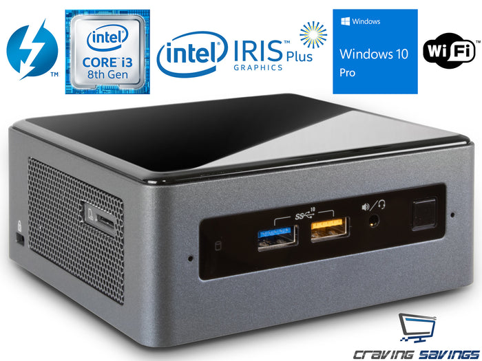 NUC8i7BEH Mini PC/HTPC, i7-8559U, 4GB RAM, 256GB NVMe SSD+1TB HDD, Win10Pro