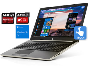 HP 15.6" HD Touch Laptop, A9-9425, 8GB RAM, 512GB SSD, Win10Pro