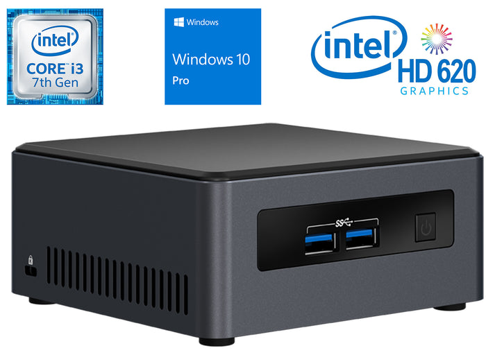 NUC7i3DNHE Mini Desktop, i3-7100U 2.4GHz, 8GB RAM, 512GB SSD, Win10Pro