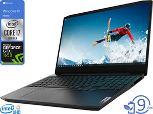 Lenovo IdeaPad 3 Gaming Notebook, 15.6" FHD Display, Intel Core i7-10750H Upto 5.0GHz, 8GB RAM, 2TB NVMe SSD, NVIDIA GeForce GTX 1650, HDMI, Wi-Fi, Bluetooth, Windows 10 Home