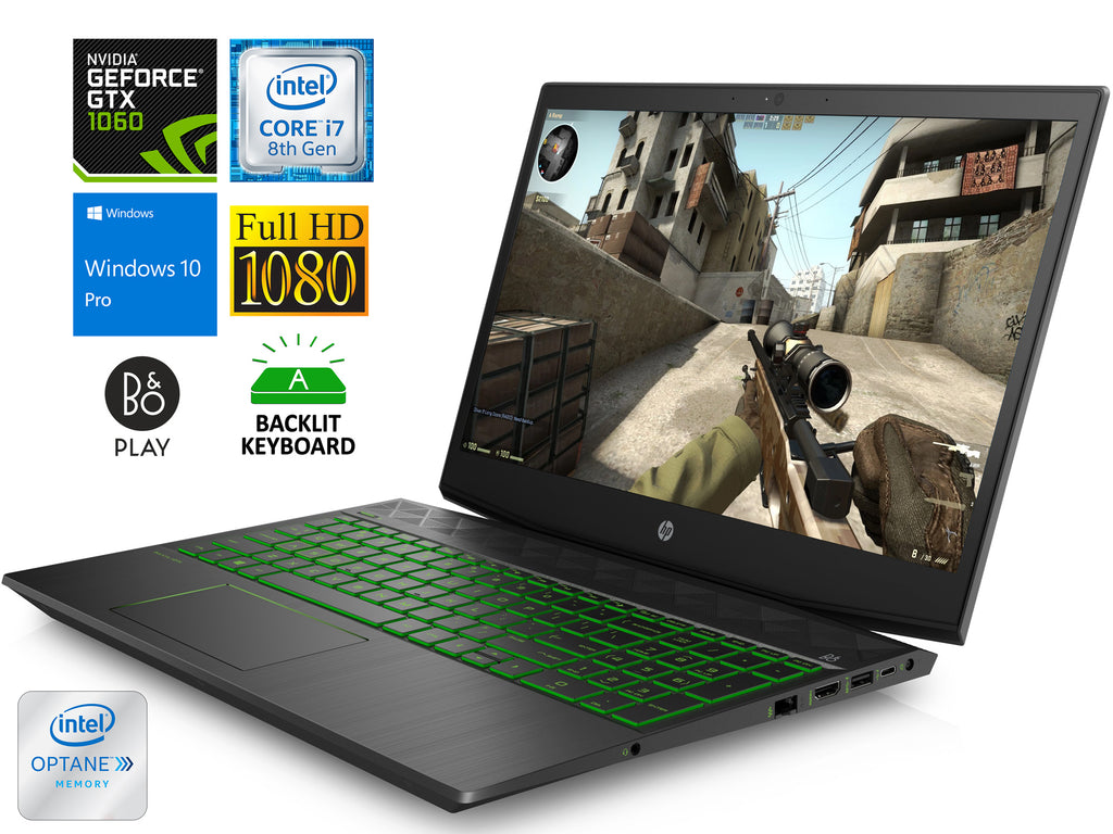 HP Pavilion 15 Laptop, 15.6" IPS FHD, i7-8750H, 32GB RAM, 128GB NVMe SSD+1TB HDD, GTX 1060, Win10Pro