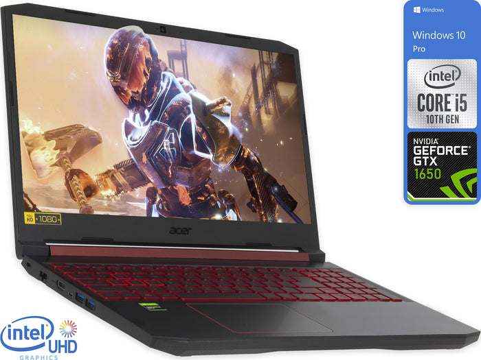 Acer Nitro 5 Gaming Notebook, 15.6" IPS FHD Display, Intel Core i5-10300H Upto 4.5GHz, 32GB RAM, 256GB NVMe SSD, NVIDIA GeForce GTX 1650, HDMI, Wi-Fi, Bluetooth, Windows 10 Pro