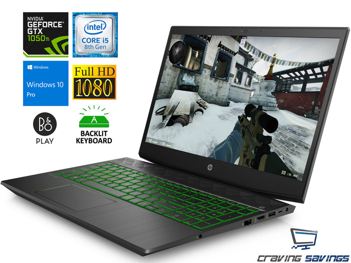 HP Pavilion 15.6" IPS FHD Laptop, i5-8300H, 32GB RAM, 256GB NVMe SSD+1TB HDD, GTX 1050Ti , Win10Pro