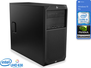 HP Z2 G4, i5-9500, 32GB RAM, 256GB SSD +500GB HDD, Quadro P620, Windows 10 Pro