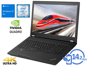 Lenovo P71, 17" UHD, i7-7820HQ, 16GB RAM, 256GB SSD, Quadro P3000, Win10P