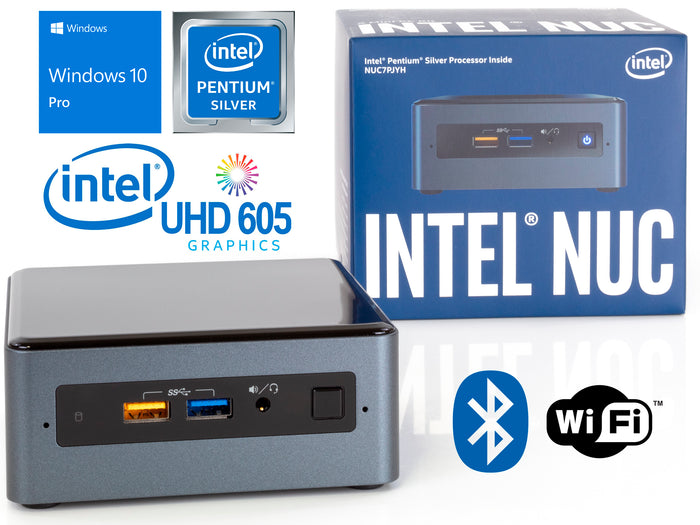 Intel NUC7PJYH, Pentium Silver J5005 1.5GHz, 16GB RAM, 512GB SSD, Windows 10 Pro