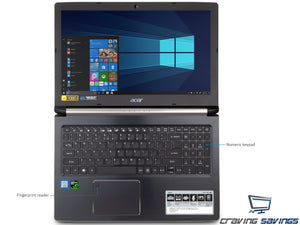 Acer Aspire 7 A715 15.6" IPS FHD Laptop, i7-8750H, 8GB RAM, 512GB SSD+1TB HDD, GTX 1050, Win10Pro