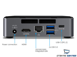 NUC7i5BNK Mini PC, i5-7260U 2.2GHz, 32GB RAM, 256GB SSD, Win10Pro