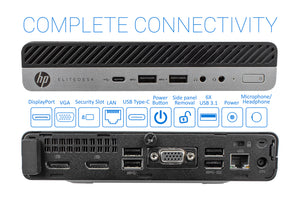 HP EliteDesk 800 G4, i5-8500T, 8GB RAM, 128GB SSD +1TB HDD, Windows 10 Pro