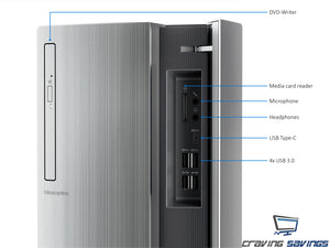 Lenovo IdeaCentre 720 Tower Desktop, i5-7400, 8GB RAM, 512GB SSD+1TB HDD, Radeon RX 560, Win10Pro