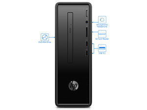 Refurbished HP Slimline 290 Desktop, Intel Celeron G4900 3.1GHz, 4GB RAM, 500GB HDD, DVDRW, HDMI, VGA, Card Reader, Wi-Fi, Bluetooth, Windows 10 Home