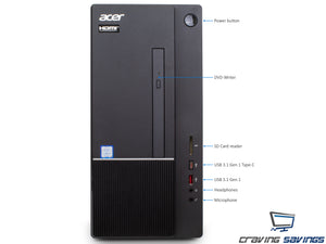 Acer Aspire TC Series Destop, i3-8100 3.6GHz, 4GB RAM, 128GB SSD+1TB HDD, Win10Pro