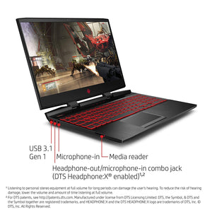 HP Omen 15.6" IPS FHD Laptop, i7-8750H, 8GB RAM, 128GB SSD+1TB HDD, Geforce GTX 1050 Ti, Win10Pro