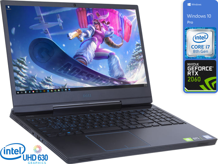 Dell G5, 15" FHD, i7-8750H, 8GB RAM, 128GB SSD, RTX 2060, Win10P