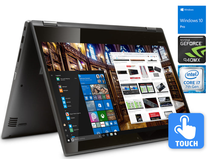 Lenovo Flex 5 Laptop, 14" IPS FHD Touch, i7-7500U, 16GB RAM, 1TB NVMe SSD+1TB HDD, 940MX, Win10Pro