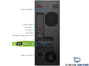 HP OMEN 875 Desktop, i7-8700, 32GB RAM, 1TB NVMe SSD+2TB HDD, RTX 2080, Win10Pro