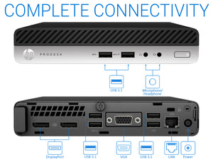 HP ProDesk 400 G4, i3-8100T, 16GB RAM, 1TB SSD, Windows 10 Pro