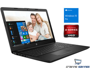 HP Premium 15.6" HD Laptop, A6-9225, 8GB RAM, 512GB SSD, Radeon R4, Win10Pro