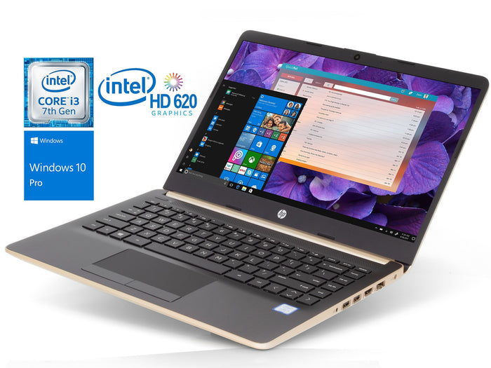 HP 14" HD Laptop, i3-7100U, 16GB RAM, 256GB SSD, Windows 10 Pro