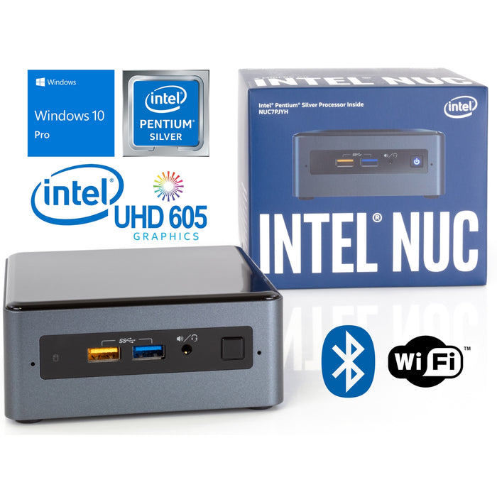 Intel NUC7PJYH, Pentium Silver J5005 1.5GHz, 4GB RAM, 128GB SSD, Windows 10 Pro