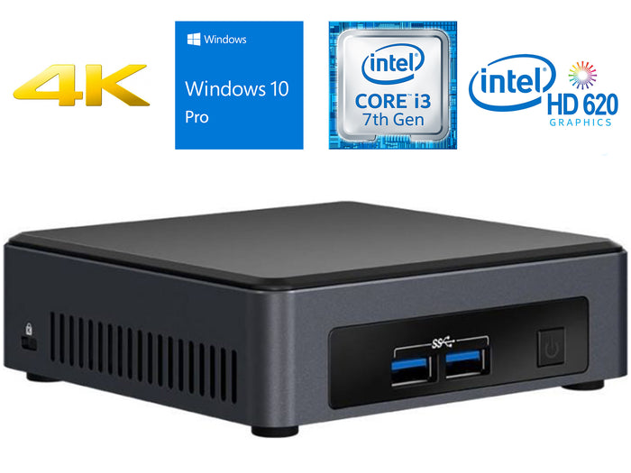 NUC7i3DNKE Mini Desktop, i3-7100U 2.4GHz, 4GB RAM, 512GB SSD, Win10Pro