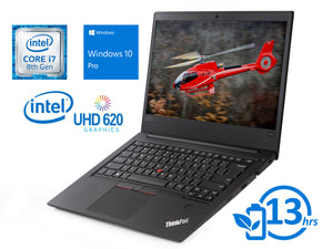 Lenovo E490, 14" FHD, i7-8565U, 8GB RAM, 128GB SSD, Windows 10 Pro