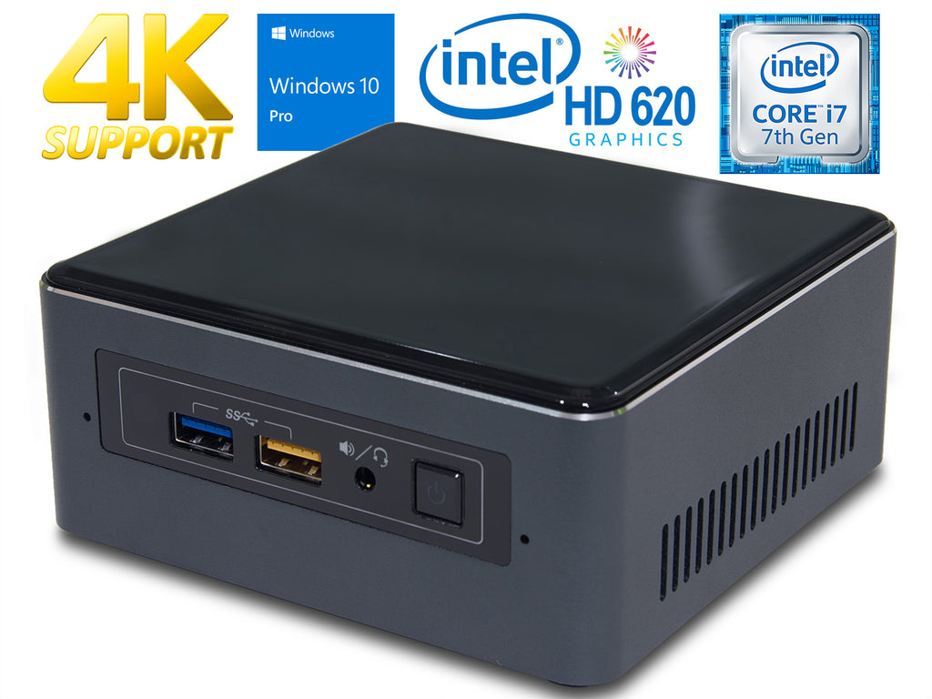 Refurbished Intel NUC7i7BNH Mini PC, Intel Core i7-7567U 3.5GHz, 8GB RAM, 1TB SSD, Wi-Fi, Bluetooth, HDMI, Thunderbolt 3, 4k Support, Windows 10 Pro