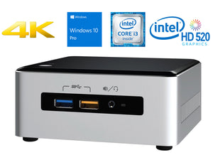 NUC6i3SYH Mini Desktop, i3-6100U 2.3GHz, 4GB RAM, 512GB SSD, Win10Pro
