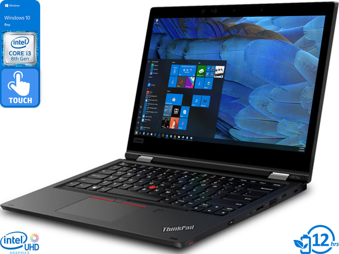 Lenovo ThinkPad L390 Yoga 2-in-1, 13.3" IPS FHD Touch Display, Intel Core i3-8145U Upto 3.9GHz, 4GB RAM, 256GB SSD, HDMI, DisplayPort via USB-C, Card Reader, Wi-Fi, Bluetooth, Windows 10 Pro