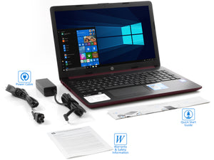 HP 15.6" HD Touch Laptop - Burgundy, A9-9425, 8GB RAM, 512GB SSD, Win10Pro
