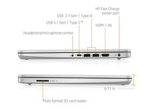 HP 14" HD Laptop, i5-1035G4, 16GB RAM, 256GB SSD, Windows 10 Pro