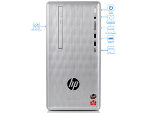 HP Pavilion 590 MT Desktop, Ryzen 5 2400G, 8GB RAM, 512GB NVMe SSD+1TB HDD, RX Vega 11, W10P
