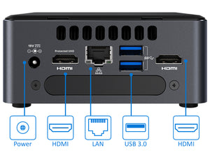 NUC7i3DNHE Mini Desktop, i3-7100U 2.4GHz, 16GB RAM, 512GB SSD, Win10Pro